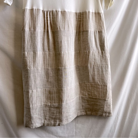 Alberto Cacciari Linen Beige Tan Dress. Size L. Made in Italy - Picture 4 of 12